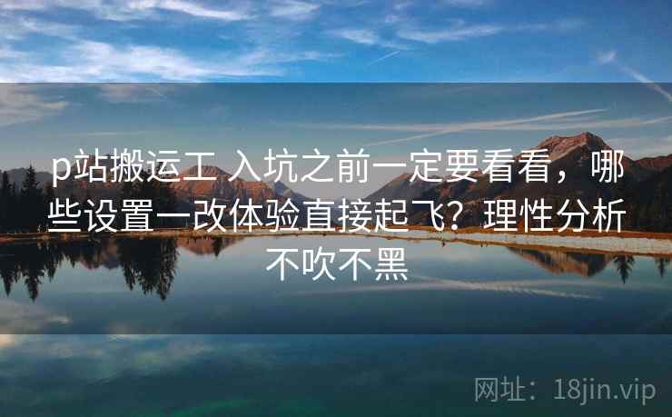 p站搬运工 入坑之前一定要看看，哪些设置一改体验直接起飞？理性分析不吹不黑