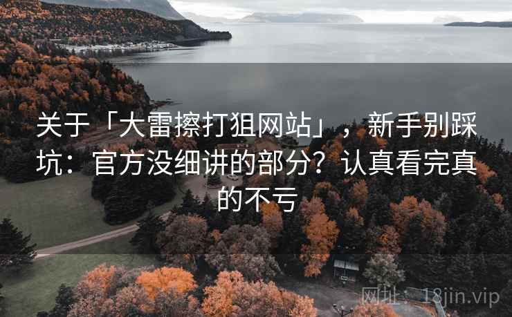 关于「大雷擦打狙网站」，新手别踩坑：官方没细讲的部分？认真看完真的不亏