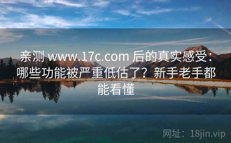 亲测 www.17c.com 后的真实感受：哪些功能被严重低估了？新手老手都能看懂