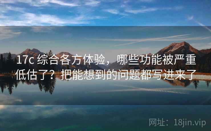 17c 综合各方体验，哪些功能被严重低估了？把能想到的问题都写进来了
