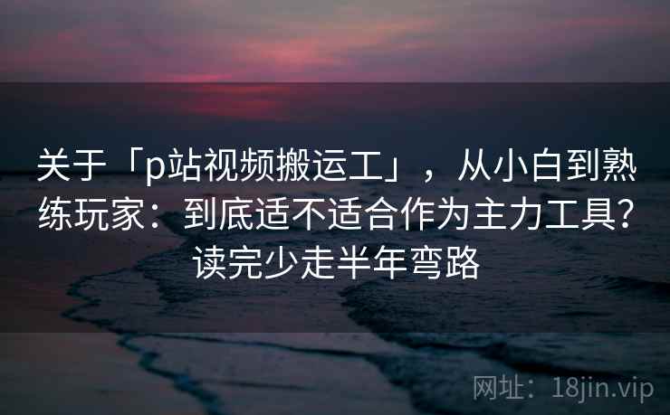 关于「p站视频搬运工」，从小白到熟练玩家：到底适不适合作为主力工具？读完少走半年弯路