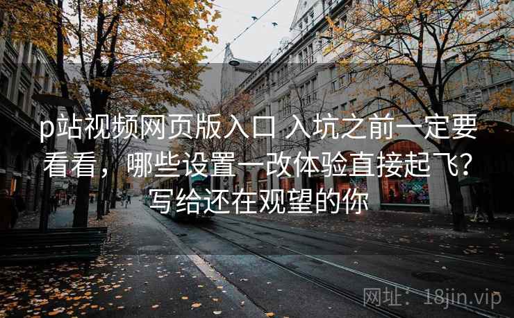 p站视频网页版入口 入坑之前一定要看看，哪些设置一改体验直接起飞？写给还在观望的你