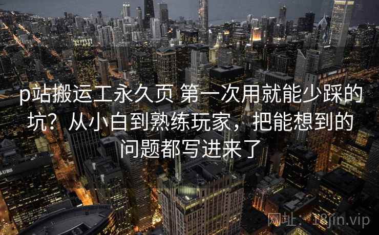 p站搬运工永久页 第一次用就能少踩的坑？从小白到熟练玩家，把能想到的问题都写进来了