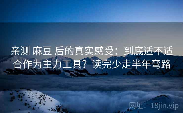 亲测 麻豆 后的真实感受：到底适不适合作为主力工具？读完少走半年弯路