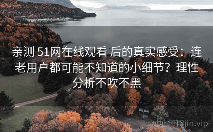 亲测 51网在线观看 后的真实感受：连老用户都可能不知道的小细节？理性分析不吹不黑